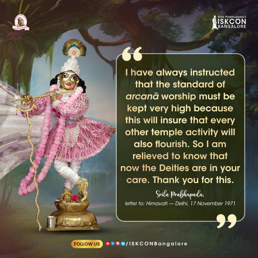 ISKCONBangalore's tweet photo. Srila Prabhupada on the standard of Deity worship
#Quotes #DeityQuote #Krishna #love #beautiful #happy #beauty #Deities #murti #KrishnaQuotes #Iskconquotes #quotestoliveby #quotesoftheday #quotesdaily #quotestolive #quotesindia #iskconbangalore #bengaluru https://t.co/O5yo84l4TM