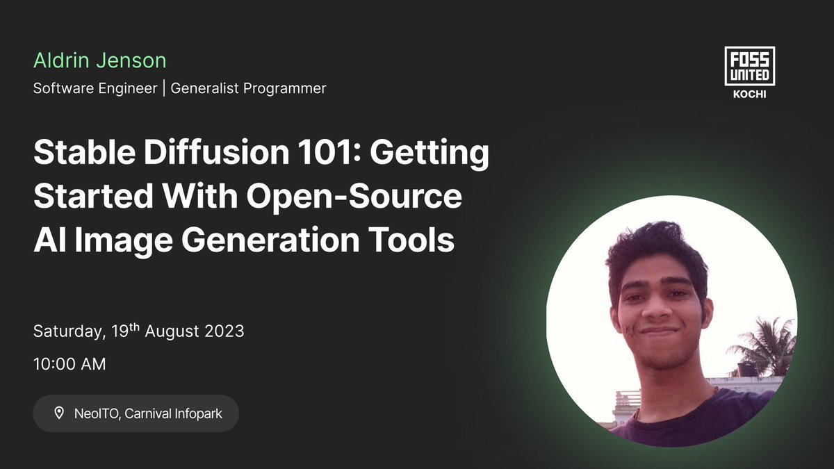 KochiFOSS's tweet photo. We have an exciting lineup of talks for this Saturday's #FOSS Meetup, on August 19 at @neoitocom

Our speakers this month are @DevShenoi, @aldrinjenson, and @vishalds_

RSVP: https://t.co/teG4rpx2M2

Be #UnitedByFOSS... join us on Telegram: https://t.co/MZvA3N3iCV https://t.co/4r2Cl2pawM