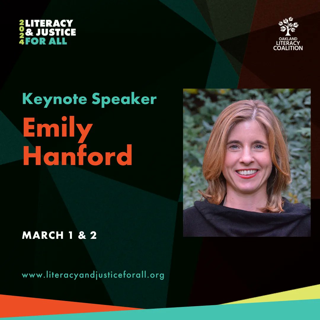 We're on IG & Bluesky - Oaklitcoalition (@oaklandreads) on Twitter photo Get excited - registration opens NEXT WEEK for our third annual Literacy and Justice for All Symposium, featuring a keynote by <a href="/ehanford/">Emily Hanford</a>! #literacyjustice4all #LJ4All2024
We also have some exciting guest speakers to announce - stay tuned! Get excited - registration opens NEXT WEEK for our third annual Literacy and Justice for All Symposium, featuring a keynote by <a href="/ehanford/">Emily Hanford</a>! #literacyjustice4all #LJ4All2024
We also have some exciting guest speakers to announce - stay tuned!