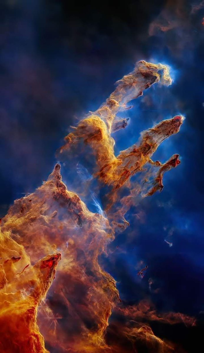 Pillars of Creation in Eagle Nebula M16 in Serpens contellation starless by James Webb telescope #NASA #ESA #JWST #space #Universe