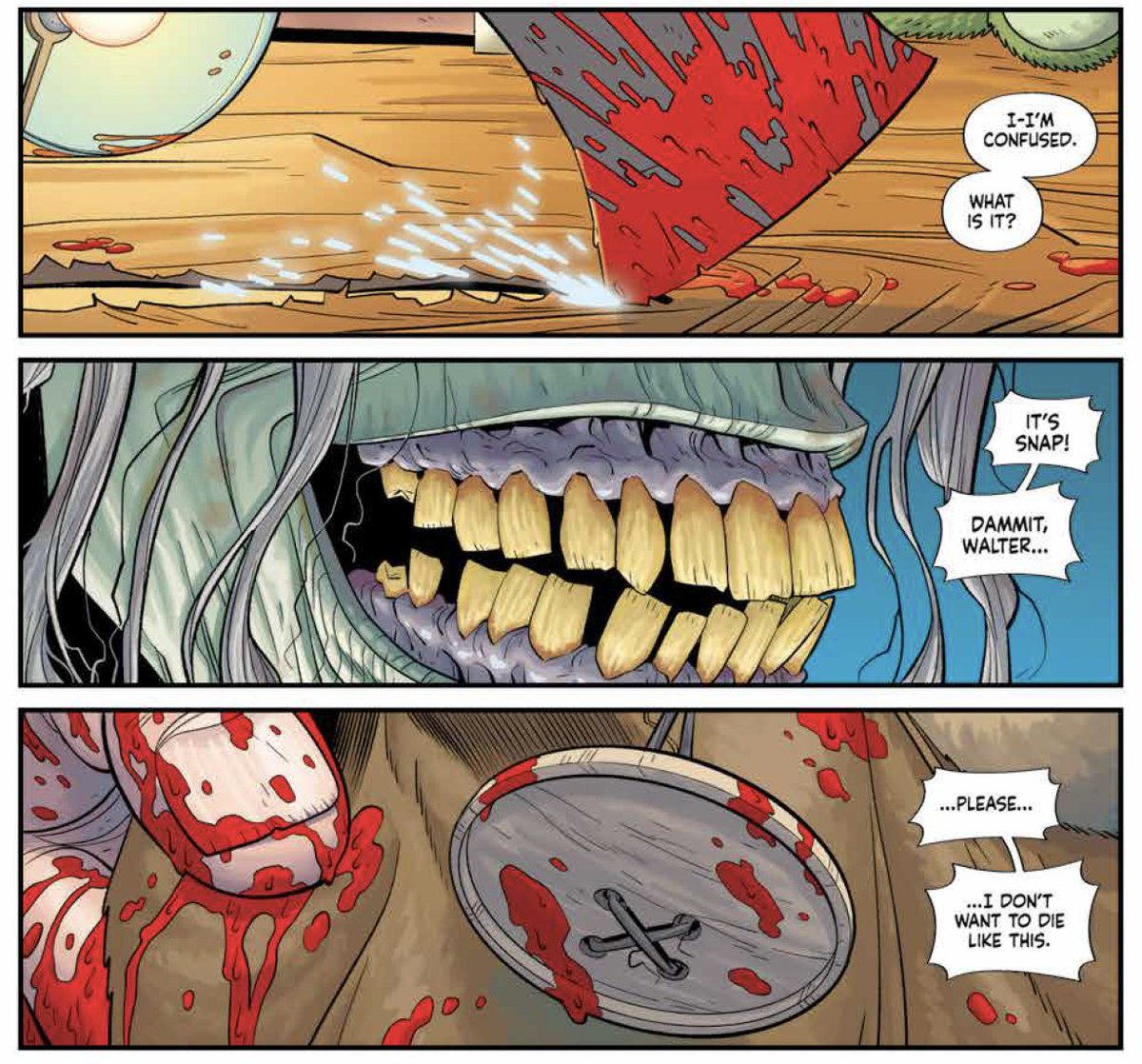 12GaugeComics's tweet photo. Panels we love: dual personas, bloody bears, and crimson everywhere. Welcome to the world of #VinylComic by @Doug_Wagner, @DBH184, @Dragonmnky & @eDukeDW ๐ป. https://t.co/gzzhNE31dd https://t.co/NTAgFIDADH