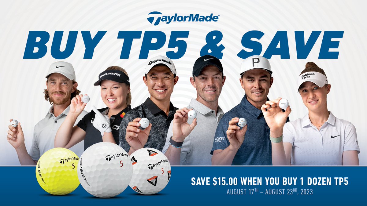 Starting tomorrow… stop by the Pro Shop and save $15.00 when you buy 1 dozen TP5!