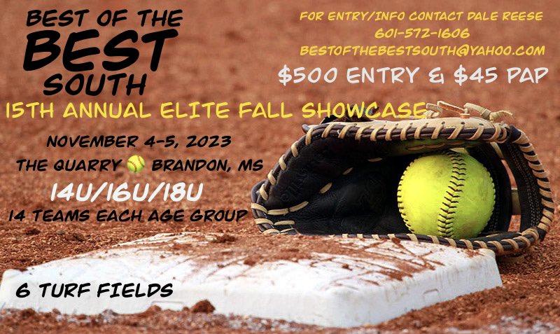 Dale Reese (@dale_elite13) on Twitter photo Getting close to half full! Register now!
JCJC hosting the camp on Friday night.
Only taking 42 teams this Fall, on 6 turf fields.
Email to register:
bestofthebestsouth@yahoo.com Getting close to half full! Register now!
JCJC hosting the camp on Friday night.
Only taking 42 teams this Fall, on 6 turf fields.
Email to register:
bestofthebestsouth@yahoo.com