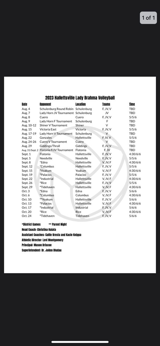 HBBooster's tweet photo. The Lady Brahmas first home game is Tuesday! Come out and show your support! Don't forget to swing by the concession stand too for your game snacks! 
🍿🏐#LetsGoLadyBrahmas #Hallettsville https://t.co/hOJb1t1yaH