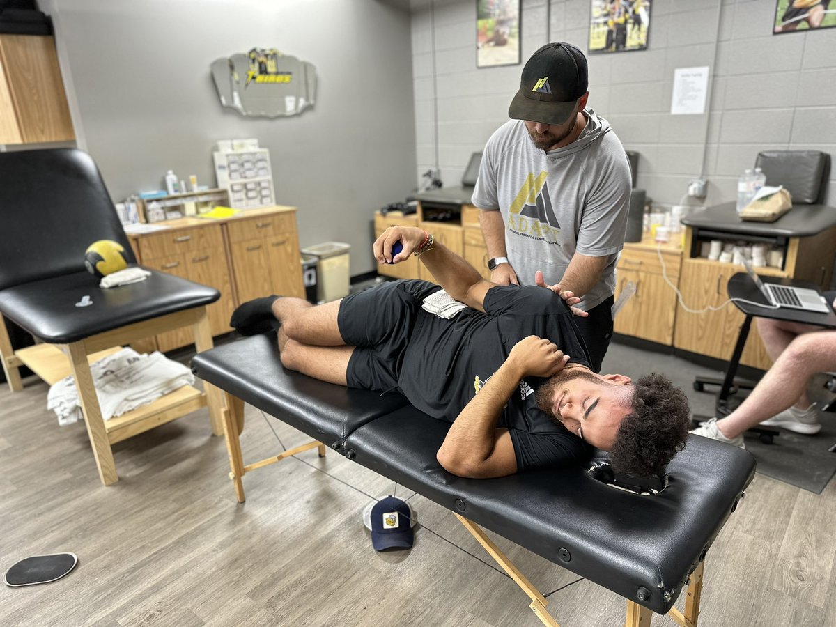cloudbaseball's tweet photo. Great first week back on campus so far! Big thanks to @AdaptPTPD and @JakeMcfarlandPT for coming out to do PT assessments on our team. They create individualized mobility programs for each player. Huge for player health and development! https://t.co/FKK9hEllxy