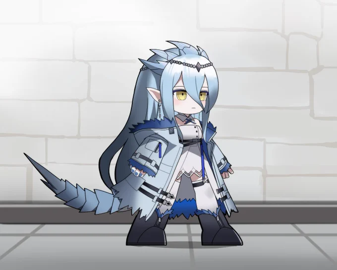 アークナイツ×モンスターハンターに登場しそうな 補助「イヴェルカーナ」を描いてみた 