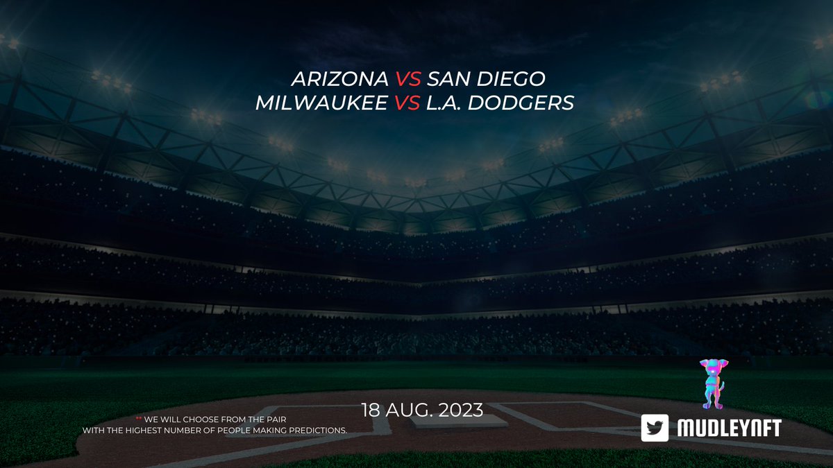 MudleyNFT's tweet photo. 📢MudleyNFT daily prediction is now open!! 
- RT and comment your prediction include #mudleydaily in your comment before 17 AUG 2023 11.59 AM(UTC+7) and wait for the good news. 

📌This event is restricted to MudleyNFT owners only. #mudleynft #BaseBall https://t.co/LSsekcCqyv