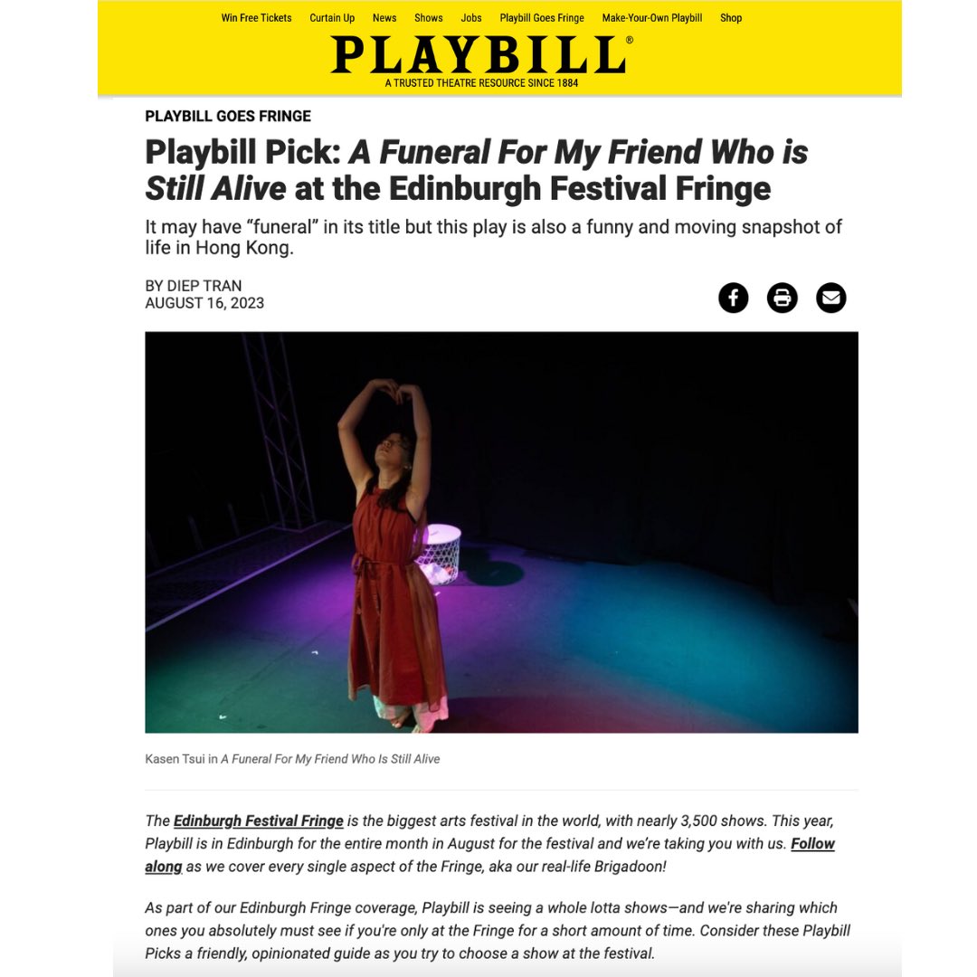 stillaliveed23's tweet photo. See what @playbill review said about us! 

Link: https://t.co/rEtUGQJI9n

@theSpaceUK @edfringe #stillalive #stillaliveedfringe https://t.co/SFx4BfNEP4