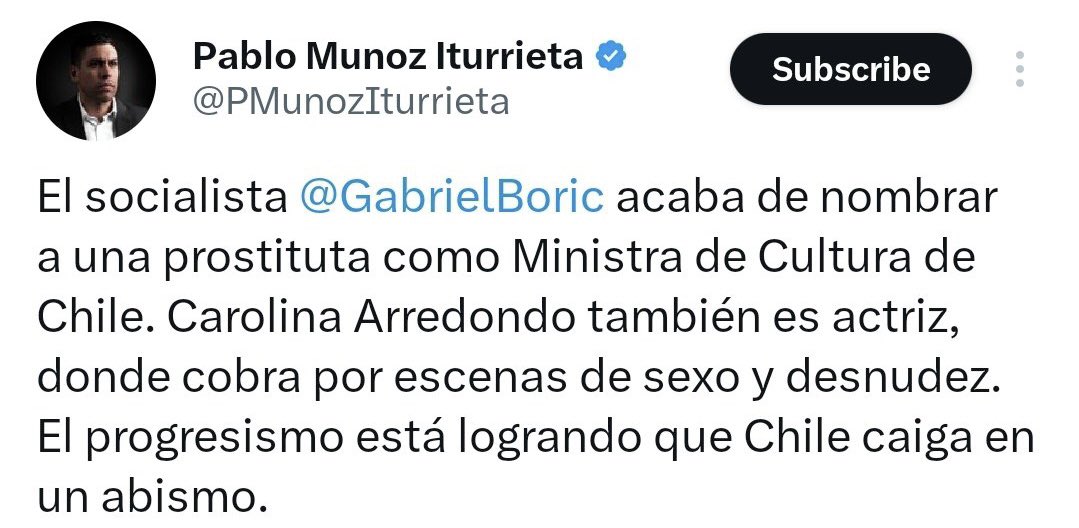 vidalcvale's tweet photo. La derecha ataca a la ministra Carolina Arredondo tratándola de prostituta, pero aún no veo UN SOLO TWEET condenando al padre de Macaya o al caso del colegio cumbres por abuso sexuales de menores. https://t.co/H1eN23wwkg