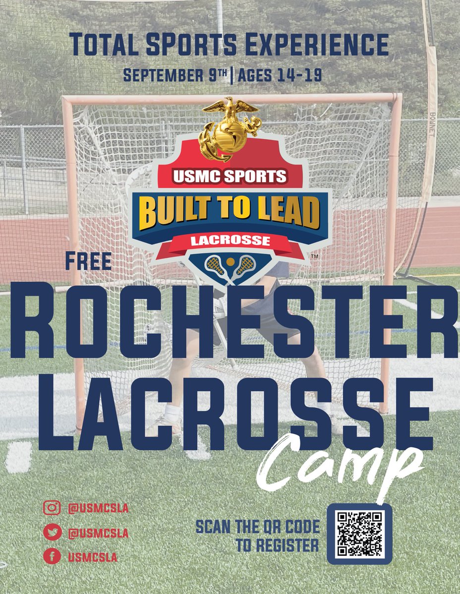 Join me and an incredible staff for a FREE <a href="/USMCSLA/">USMC Sports Leadership Academy</a> camp on Saturday September 9th at <a href="/TotalSportsExp/">TSE</a> in Rochester. So many reasons to register. Click the link below for more info and claim your spot!

usmcsports.com/2023-rochester…