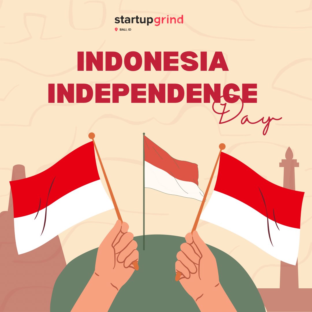 SGrindBali's tweet photo. Selamat Hari Kemerdekaan Republik Indonesia 🇮🇩🤍❤️

#indonesia #independenceday #startupgrind #startupgrindbali #bali #denpasar https://t.co/1JQl7o7e6B