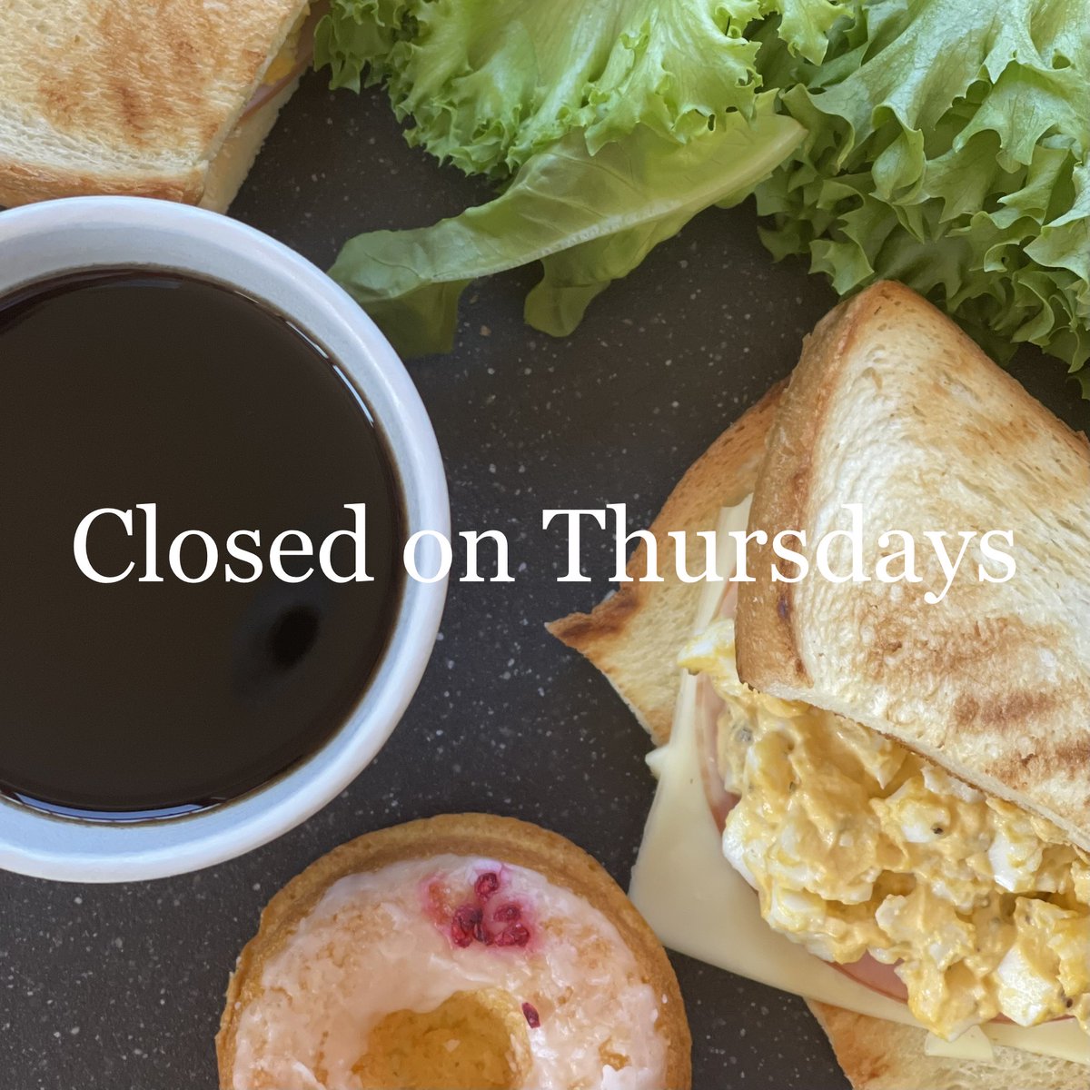 おはようございます！
TOKYO SANDWICH CLUBです。

本日は定休日となります。
明日のご来店お待ちしております。