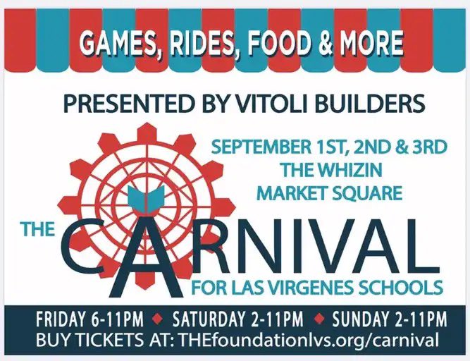 A great event every year!! THE Foundation’s Carnival for LVUSD!! Tickets are now on sale online!
Great rides, games, bbq food, vendors and a beer garden!
<a href="/foundationlvs/">THE Foundation For Las Virgenes Schools</a> <a href="/LVUSD/">LVUSD</a>