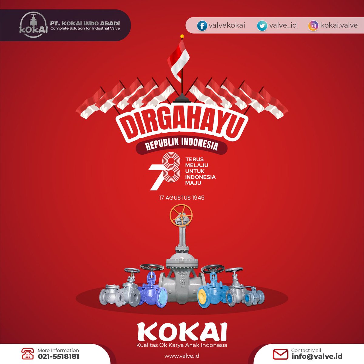 valve_id's tweet photo. DIRGAHAYU REPUBLIK INDONESIA KE-78

 "Terus Melaju Untuk Indonesia Maju"

#dirgahayuindonesia 
#dirgahayurepublikindonesia 
#harikemerdekaan 
#harikemerdekaanindonesia 
#independenceday https://t.co/xRiVN89z9a