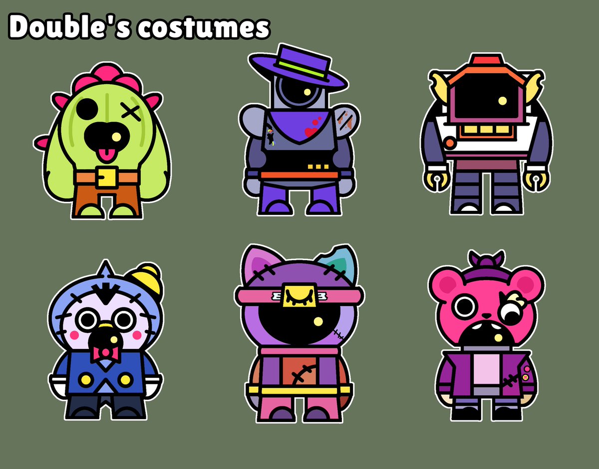 klekoch8's tweet photo. Some costumes of Double 👀
(1/?)
Comment what other brawlers you would like to see 
#BrawlStars #BrawlStarsArt #BrawlArt https://t.co/FjsTeg0rFt