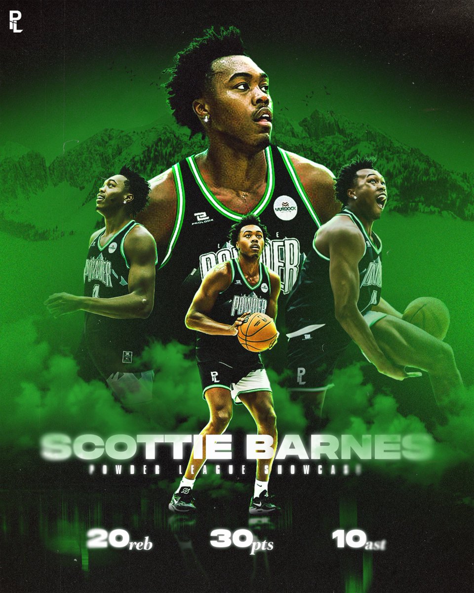<a href="/ScottBarnes561/">Scott Barnes</a> put on a show in the <a href="/PowderLeague/">Powder League</a> showcase on Saturday! 🌟🏔️🏀 

<a href="/Raptors/">Toronto Raptors</a> #saltlake #saltlakecity #saltlakecityutah #slc #nba #nbabasketball #graphicdesign #graphicdesigner #sports #sportsdesign #basketball