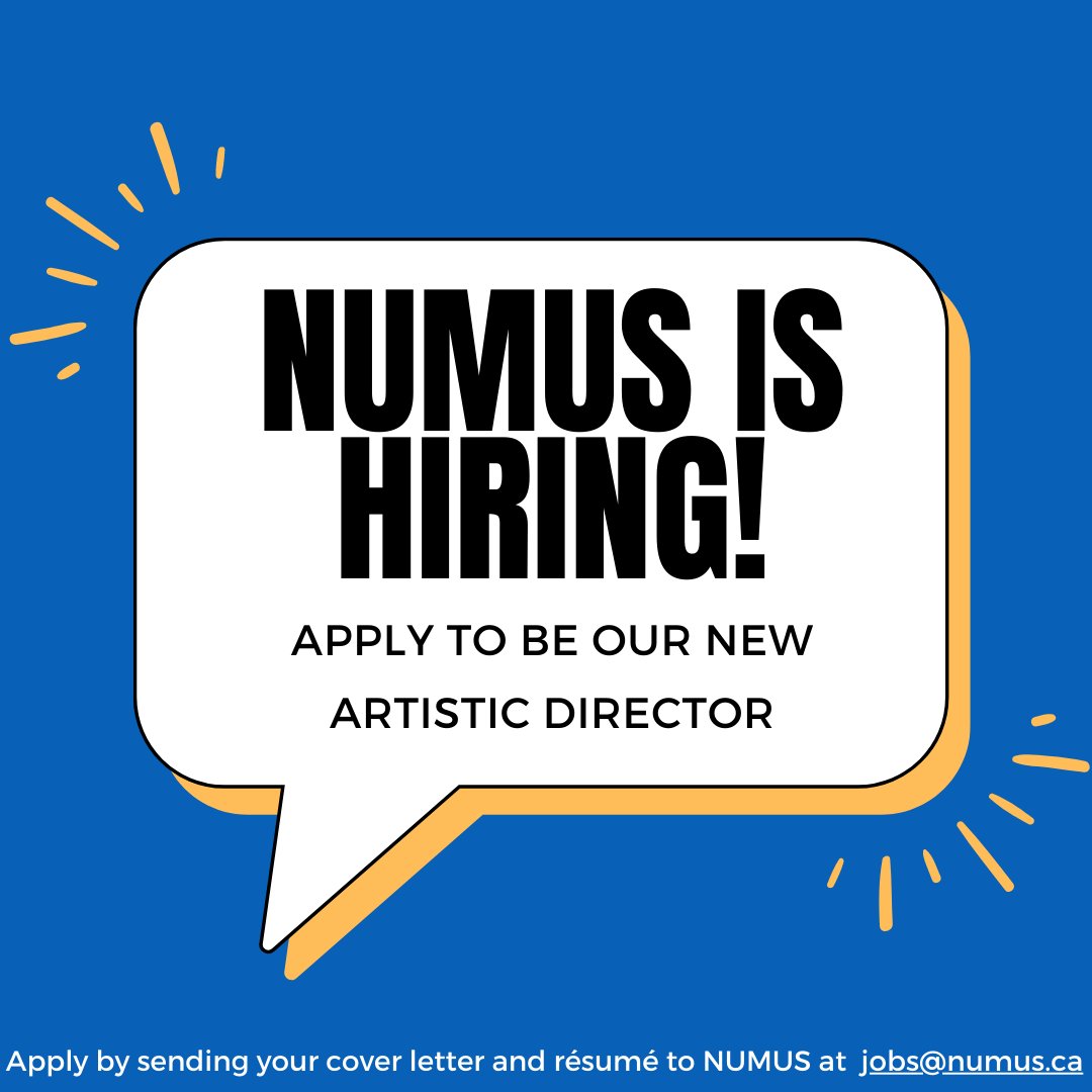 NUMUSConcerts's tweet photo. We're hiring an Artistic Director! Are you interested in flexing your creative and organizational skills? Apply now by sending your cover letter and résumé to NUMUS at jobs@numus.ca.
#NUMUS #NewMusic #ContemporaryMusic #WaterlooRegion #ArtisticDirector https://t.co/dsRSbMpITf