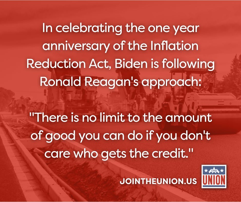 One Year of living with the Inflation Reduction Act #Bidenomics #BacktoBasics #Together #USManufacturing

Get involved. 

jointheunion.us