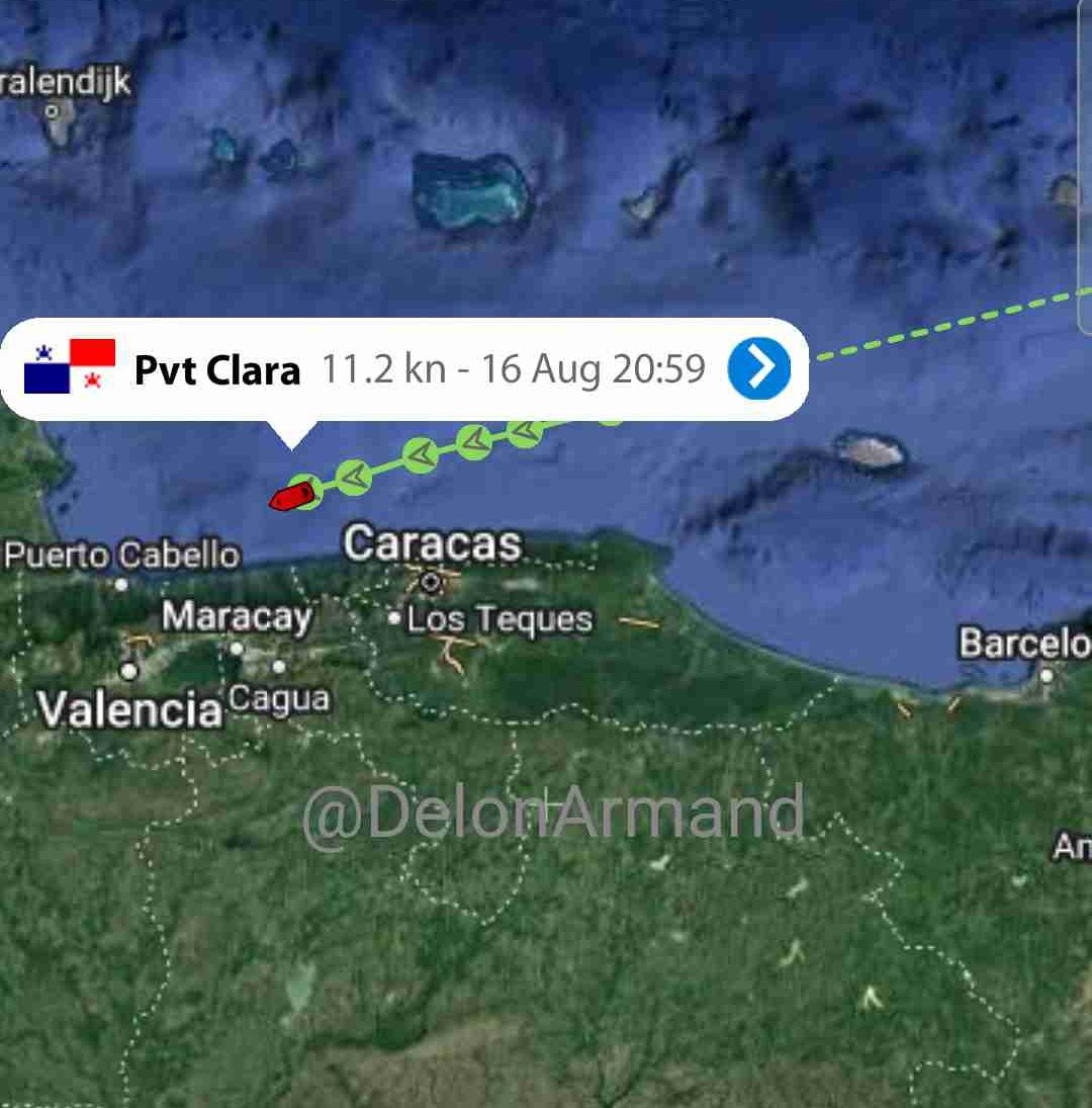 PVT Clara arribando a Puerto Cabello, Venezuela desde Necochea, Argentina 

#16agosto