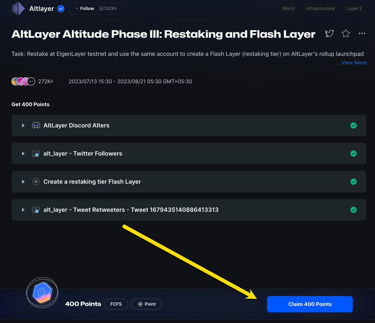 AirdropAlertAAD's tweet photo. Claim ONFT From Altlayer Testnet Phase III | Backed By #binance 

✋ Manually updated by the curator

⏰ Last Update Time
2023-08-14 08:32:58

If you Joined the Below event, then Claim this 🎁 ONFT

Claim Here: https://t.co/FYCDMwCUJJ