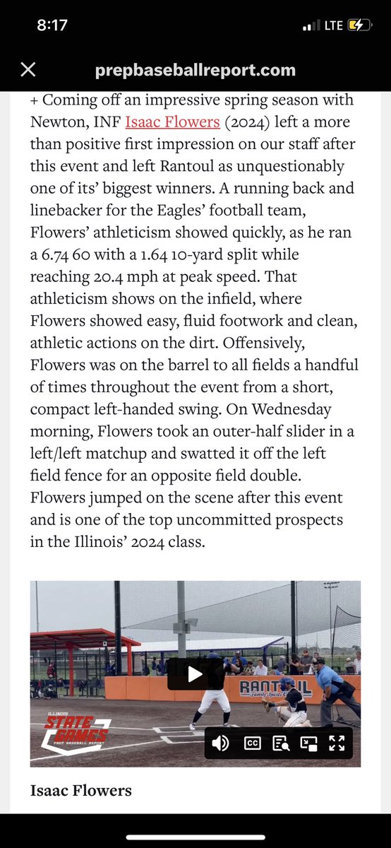 Thank you @PBRIllinois <a href="/DrewLocascio/">Drew Locascio</a>  <a href="/DeegsBaseball/">Diego</a> for hosting this great event! It was a great experience! Thanks again for the opportunity and the amazing write up! Starting Senior year off strong!