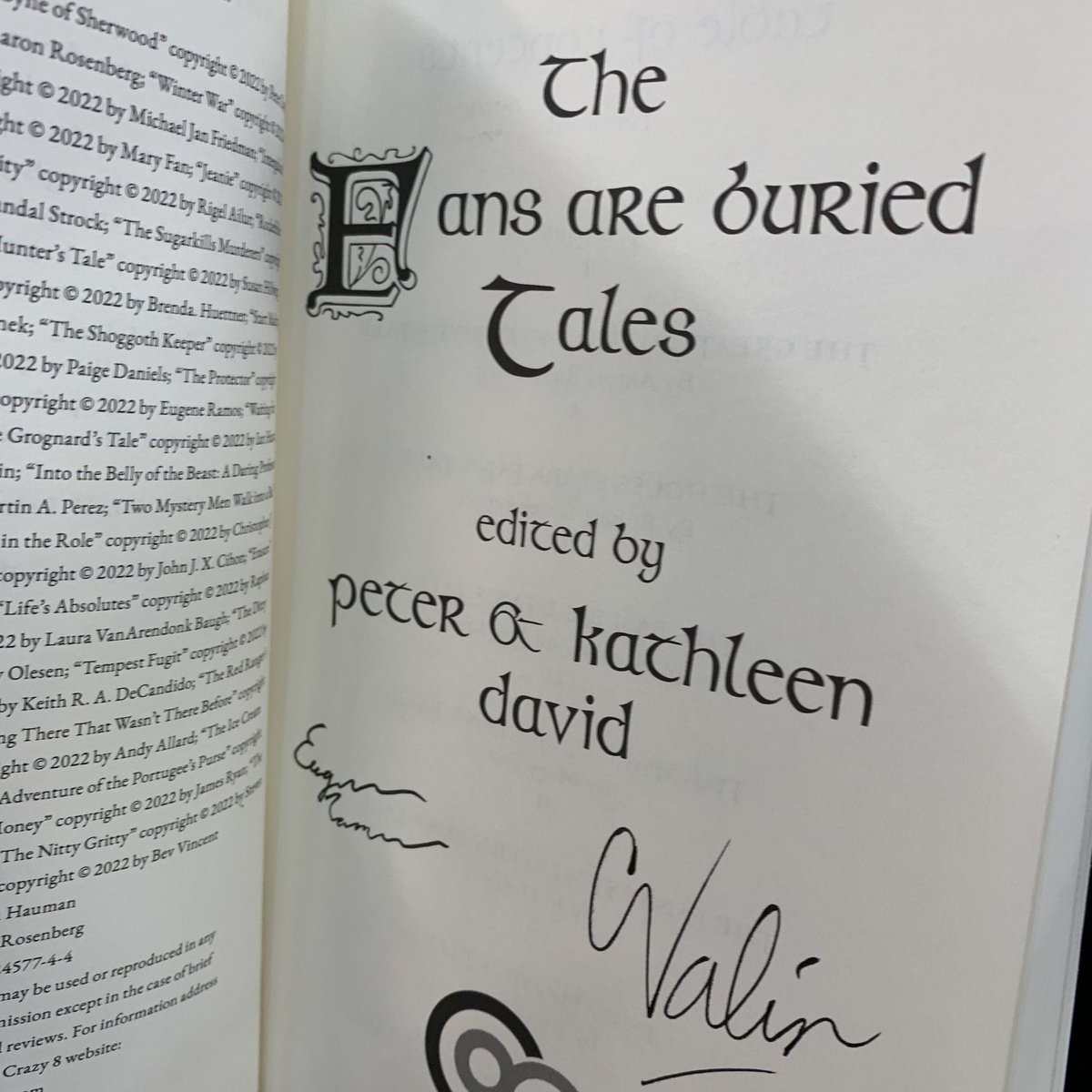 When my friend Sunil visited LA and asked me to autograph his copy of "The Fans Are Buried Tales," it reminded me that <a href="/ValinChris/">Christopher J. Valin</a> and I signed copies of the book at <a href="/pulpfictioncc/">Pulp Fiction Comics Culver City</a> last year. So head on over to Pulp Fiction in Culver City and get your own signed copy!