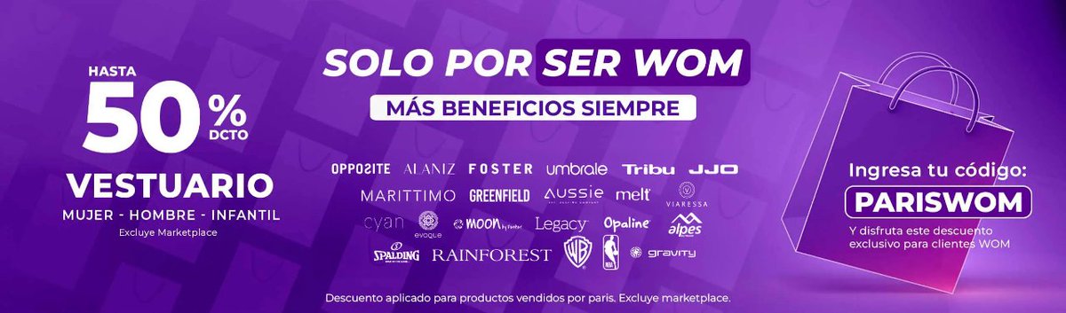 DescuentosRata's tweet photo. #cuponesRata Hay -50% en vestuario, hombre/mujer/infantil de marcas seleccionadas, en la web de París, agregando el cupón ✂️PARISWOM antes de pagar.

Link directo a París
➡️ https://t.co/DS2XNC0uli

Quedó guardado en Ratapp
➡️ https://t.co/alKAqrD1KN https://t.co/mM8VKc5ptV