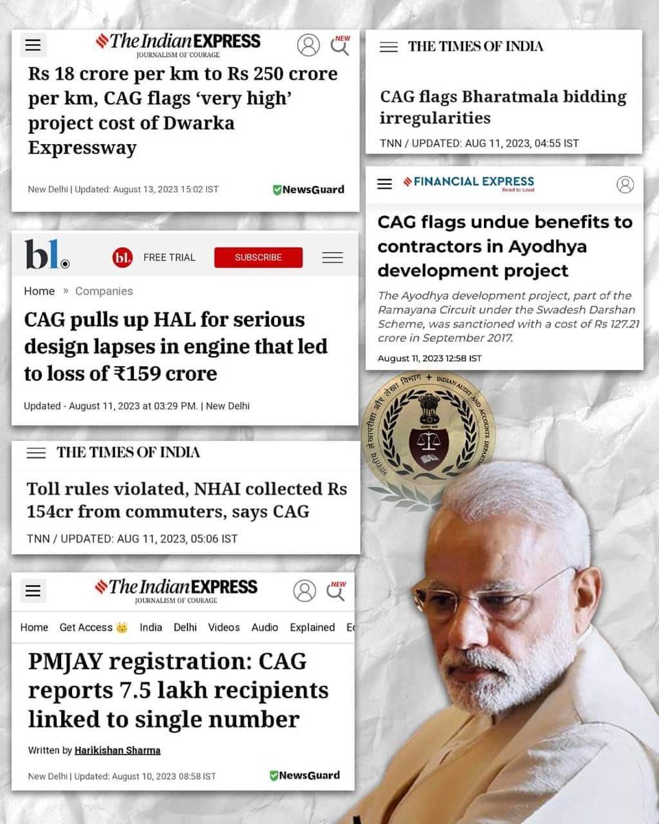JayashankarKV's tweet photo. Was #CAGReport selective leak? Why haven't other report of high stake ministries tabled in parliament? As nexus between #CAG head #Murmu with @narendramodi is known from #GodhraRiot days, is he sizing up @nitin_gadkari before #LoksabhaElection2024? #ModiDisasterForIndia https://t.co/KWdnPdEO79