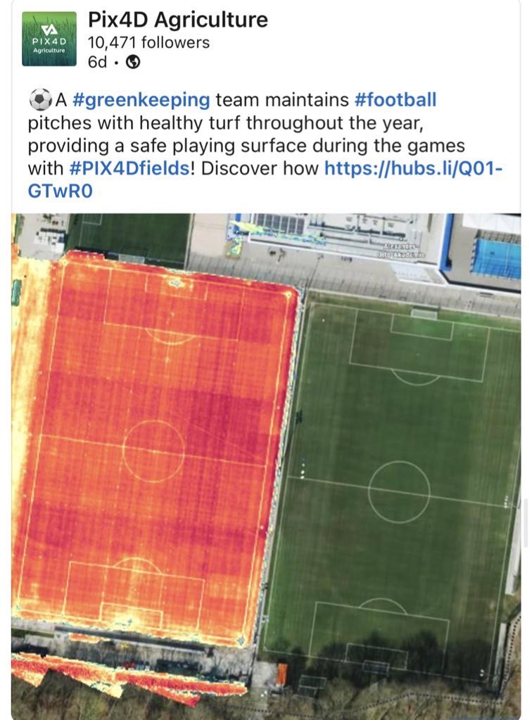AgriPV10's tweet image. Los drones, de la mano de software especializado como #PIX4DFields, pueden ayudar a obtener un césped idóneo. 
Aquí les comparto este artículo de @Pix4D_AG de quién somos orgullos partners oficiales @Agro_Byte 

pix4d.com/blog/turf-mana…