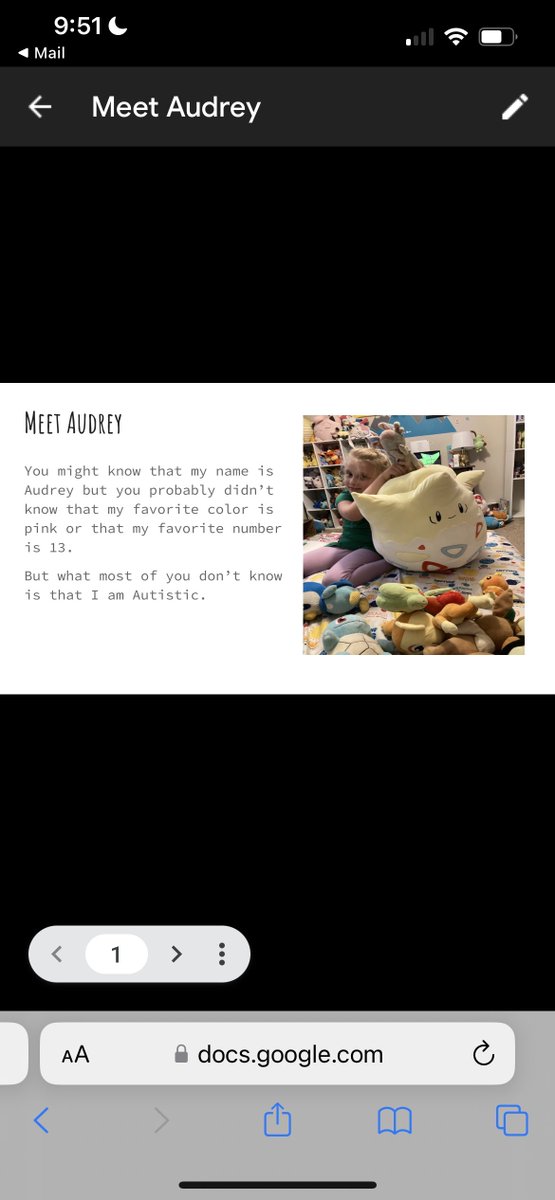 My 9 year old daughter made a PowerPoint for her classmates to understand her. I love this #AutismAcceptance #Autism #AutisticMe #Pokemon