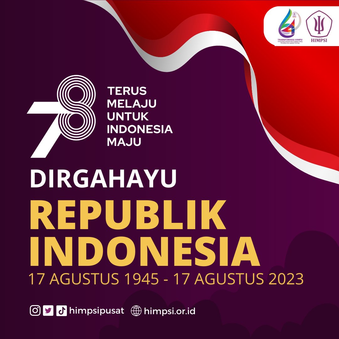 "Dalam perjalanan menuju kemandirian bangsa yang sesungguhnya, marilah kita selalu memahami pentingnya dukungan psikologi dalam pendidikan dan pelayanan kepada masyarakat."

#HUTRI78 #HariMerdeka #SelamatHariKemerdekaanRI #DirgahayuIndonesia #78TahunIndonesiaMerdeka