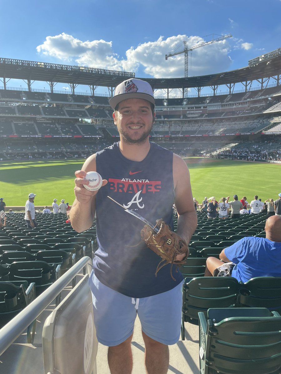 Caught a ball during batting practice today. Glad the <a href="/Braves/">Atlanta Braves</a> swept the Yankees. #Atlanta
