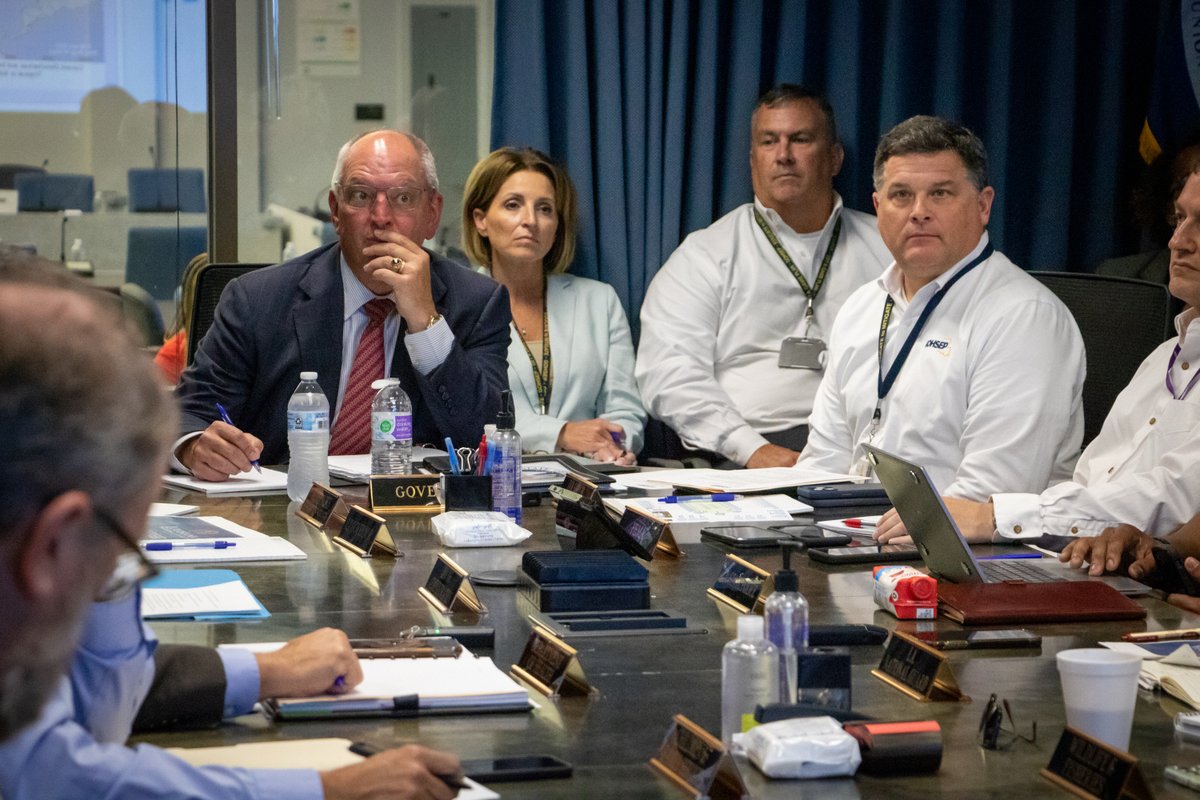 LouisianaGov's tweet photo. Today I assembled the Unified Command Group at @GOHSEP to discuss the updated #HurricaneSeason forecast by @NWS which predicts above normal activity for the remainder of the season. To the people of Louisiana, we stand ready in the event of severe weather. #GetaGamePlan #lagov https://t.co/TOYmOHbypQ