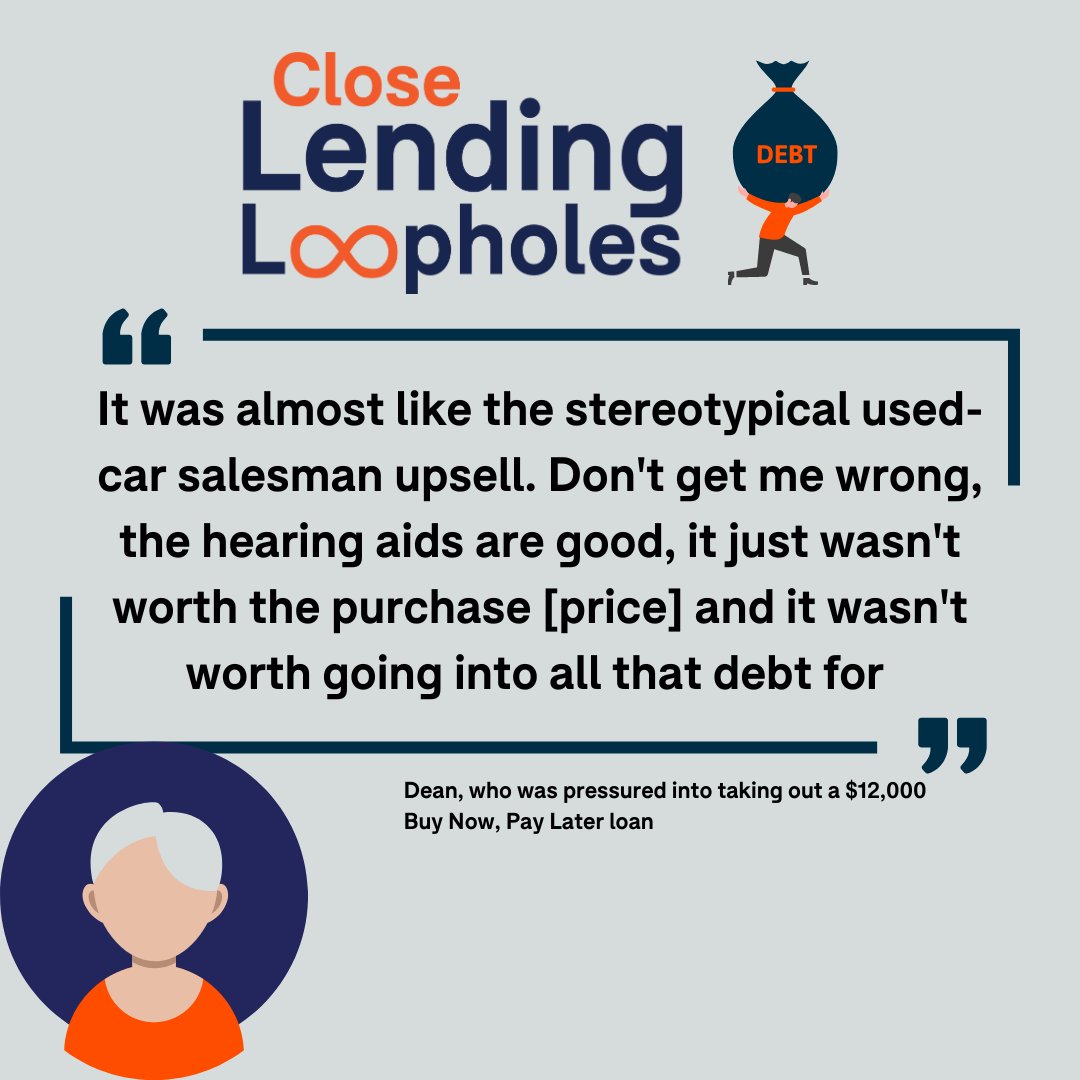 choiceaustralia's tweet photo. Consumers should be wary of retailers using pressure sales tactics to sell people poorly regulated #BuyNowPayLater loans this week. Read Deanโs story: https://t.co/dB0RdQM3Sz #AfterPayDay https://t.co/6DRpbm7Oqi