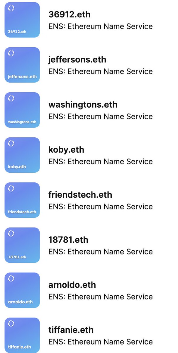 allcryptocoins1's tweet photo. All of this listed in a bundle for 5 ETH is such a steal and a deal! #ENS $ENS https://t.co/2FYX2o0O6N