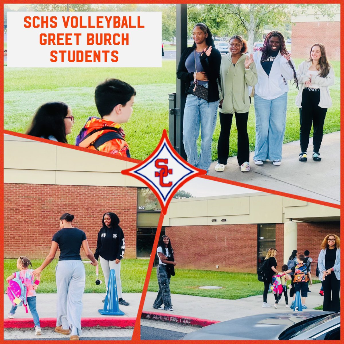 SCHS Volleyball (Juniors and Seniors) greeted students at Burch Elementary this morning! We enjoyed it just as much as the students did.❤️🏐💙 #community #sandycreek #burch #jenkinsrdkids #volleyball #volleyballgirls #schs
@SCHS_Patriots @TishayLewis1 @TROliverEDU @Coach_CGreen