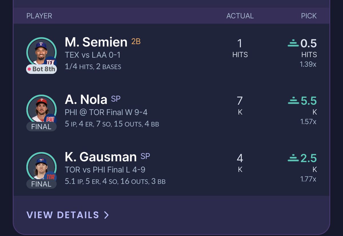 Elizeedge's tweet photo. CASH THE GAUSMAN PROMO SLIP🤑
Semien had me sweating 😂
#fliff #mlbbets #prizepicks #sleeperpicks #sleeper #gambling #MLBPicks #GamblingTwiiter #SportsGambling #sportsbets #Sportsbook #MLB #sleeperhq #fliffpicks #money #gambler #bets #betting #sportbetting #NRFI #sleeperlocks https://t.co/pVHXjGXs55