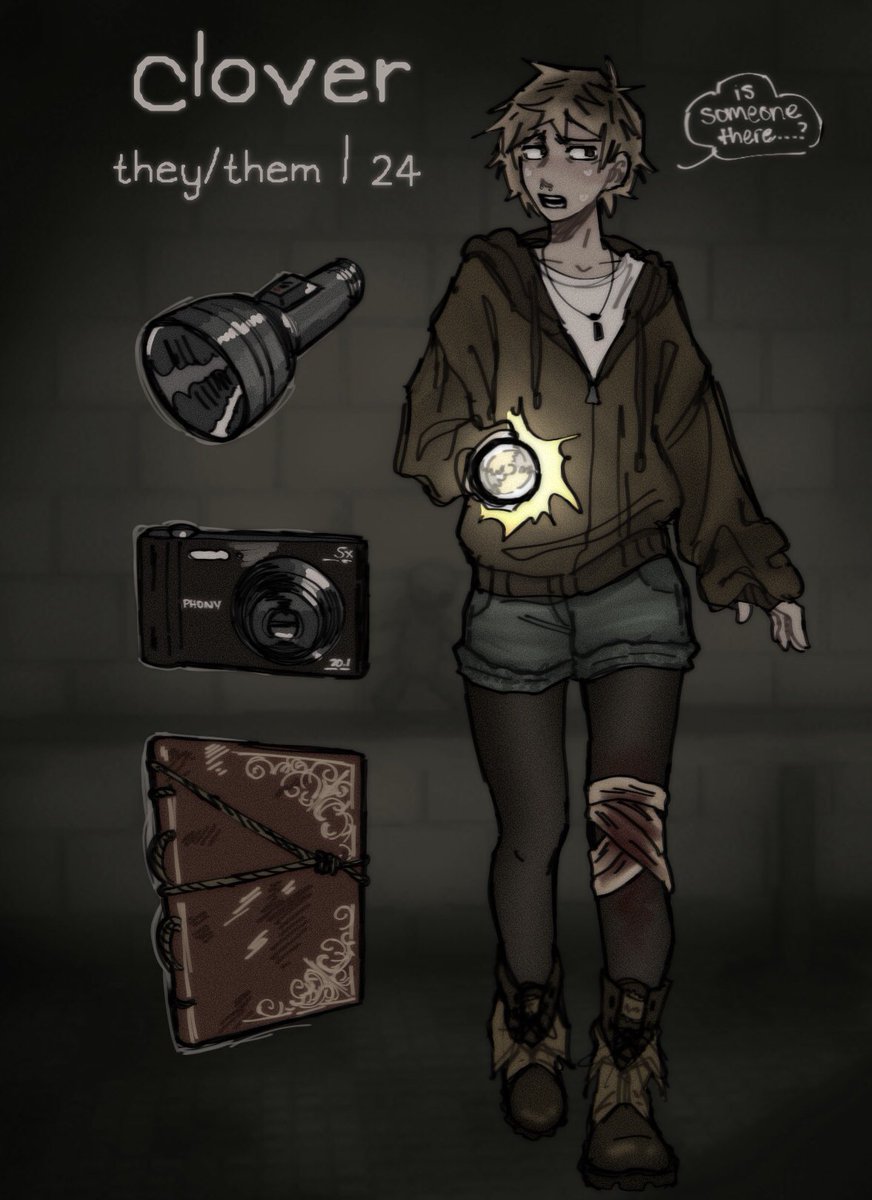 exjelly_'s tweet photo. woah a #phasmophobia oc :0 !!
totally not obsessed with this game B)
#phasmophobiaoc #ocart #horroraesthetic #phasmo https://t.co/fwlAps5tAG