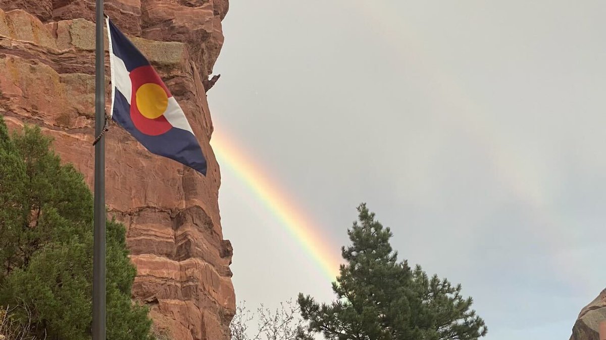 Concertgoers at Red Rocks were greeted with a double rainbow after a slight weather delay. 🌈🌈

📸: <a href="/JodieFilenius/">Jodie Filenius</a>