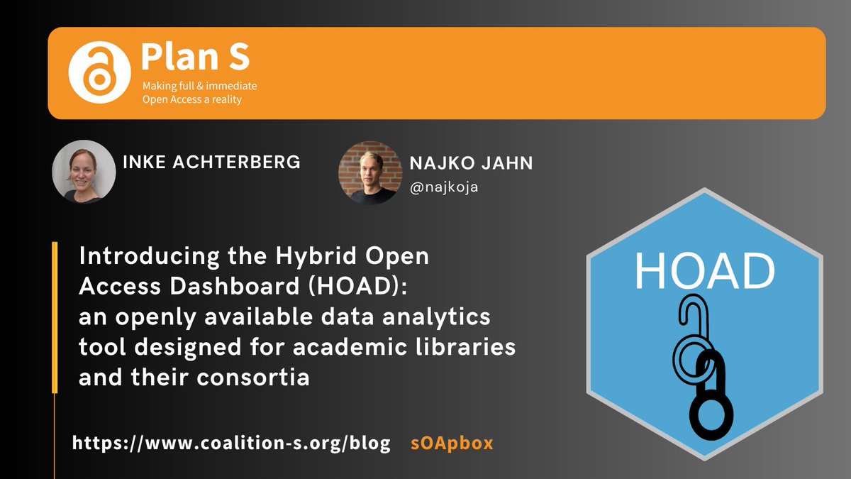 Have you heard about HOAD?
An open data analytics tool for academic libraries, developed by <a href="/subugoe/">SUB Göttingen @subugoe@openbiblio.social</a> &amp; <a href="/dfg_public/">DFG public | @dfg_public@wisskomm.social</a>, that tracks 12,500+ hybrid journals and their shift to full #OpenAccess via transformative agreements.
✍️@najkoja &amp; Inke Achterberg explain: coalition-s.org/blog/introduci…