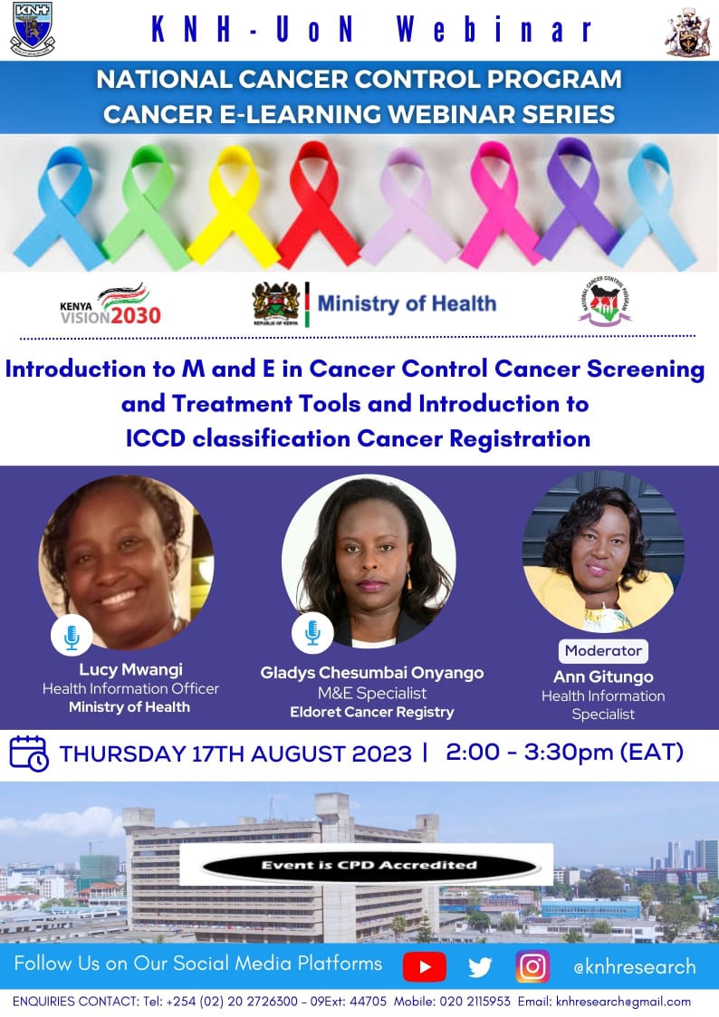 National Cancer Control Program Kenya (@cancerprogramke) on Twitter photo Register now for our upcoming Cancer E -Learning Webinar series slated for today 17th August 2023 at 2.00pm. We look forward to having you on board.
us02web.zoom.us/webinar/regist…
<a href="/MOH_Kenya/">Ministry of Health</a> <a href="/kenconetwork/">Kenyan Network of Cancer Organizations</a> <a href="/WHOKenya/">WHO Kenya</a> <a href="/MOH_DHP/">Health Promotion Kenya</a> <a href="/KILELEHealthKE/">KILELE Health</a> Register now for our upcoming Cancer E -Learning Webinar series slated for today 17th August 2023 at 2.00pm. We look forward to having you on board.
us02web.zoom.us/webinar/regist…
<a href="/MOH_Kenya/">Ministry of Health</a> <a href="/kenconetwork/">Kenyan Network of Cancer Organizations</a> <a href="/WHOKenya/">WHO Kenya</a> <a href="/MOH_DHP/">Health Promotion Kenya</a> <a href="/KILELEHealthKE/">KILELE Health</a>