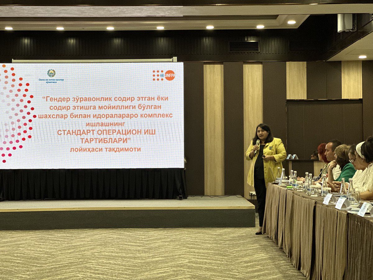 UNFPAUzbekistan's tweet image. #HappeningNow:UNFPA presents draft Standard Operating Procedures @ Women&apos;s Committee Conference on GBV, guiding effective work w/perpetrators 2 prevent violence &amp;amp; promote rehabilitation. We&apos;re committed 2 create a world 4 women &amp;amp; girls safe &amp;amp; free from violence w/#UKCSSF support