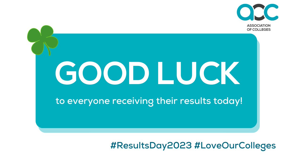 Good luck to all students receiving results today! If you have any concerns about your results or questions about your options, speak to your college. They are ready to help. #ResultsDay2023 #LoveOurColleges