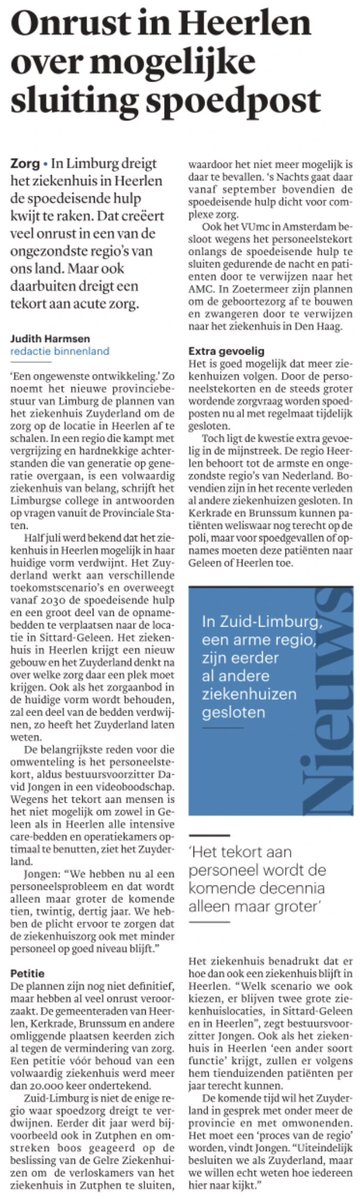 Heerlen, Zutphen, Zoetermeer, A’dam, Heerenveen, Sneek, Alphen en op vele andere plekken zien we hetzelfde.

Ipv onze zorg op te bouwen, wordt deze verder ontmanteld en gecentraliseerd. Het zorgt voor onrust bij bewoners en zorgverleners. Wat bestaand personeelstekort versterkt.