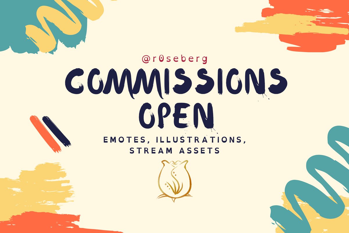 r0seberg's tweet photo. 🤗RTs are appreciated! tysm~ 
Commissions: OPEN(🌹)  やった !

Hello~ I'm Rosebergs 🇵🇭digital artist

✍️ I create emotes &amp; stream assets (channel points icon, intro illustrations)

For more info: https://t.co/aJhN8K6ZQn

🙋DM me if interested!
#commissionsopen #twitchstreamer https://t.co/3RvY2l4jvj