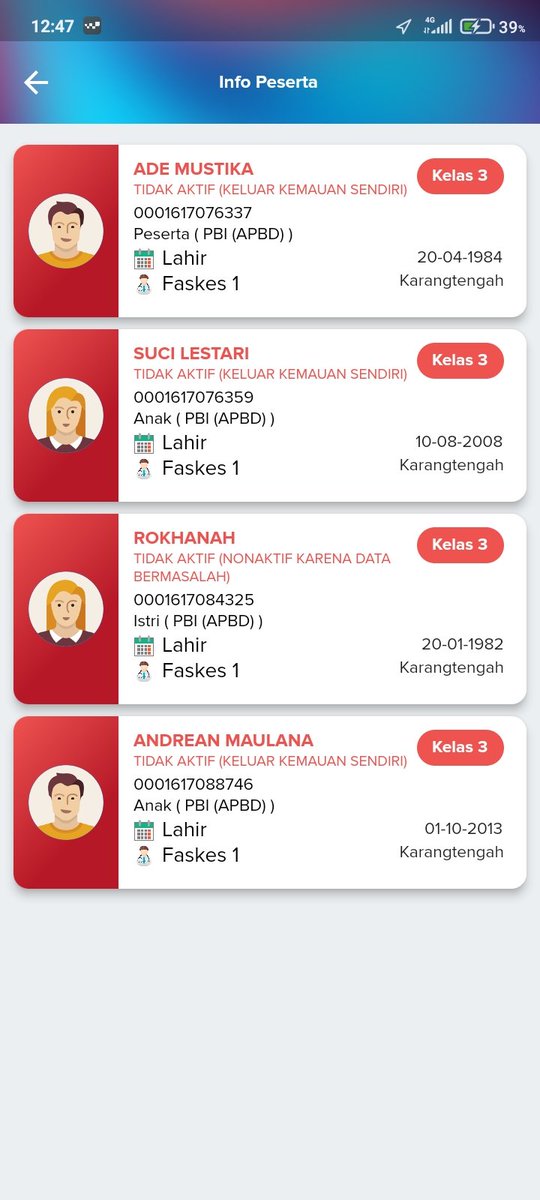 adhekuza's tweet photo. @BPJSKesehatanRI lucu ya saya belum pernah ikut tapi kok data saya udah begini ya bapak ibu...😀 https://t.co/DocOkLRzpT