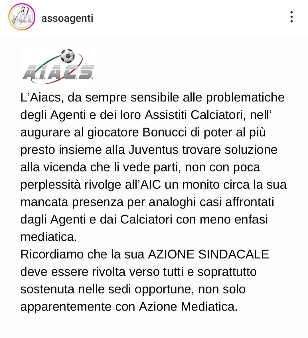 enzomarangio's tweet photo. L' #assoagenti risponde così all'#AIC in merito al caso #Bonucci. A tutti i livelli, per tutte le circostanze, è la mediaticità di un nome che smuove associazione, altrimenti, dormienti. https://t.co/lhAaRYwI7F