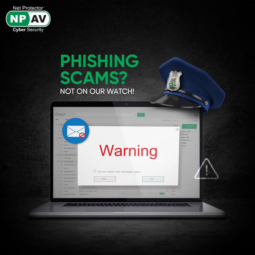 Outsmart the Phishermen, Protect with Net Protector! Your virtual bodyguard that detects threats and kicks those scammers to the curb! 
.
Stay one step ahead, and stay secure! 

#CyberSecurity #PhishingScams #NetProtector #NPAV
