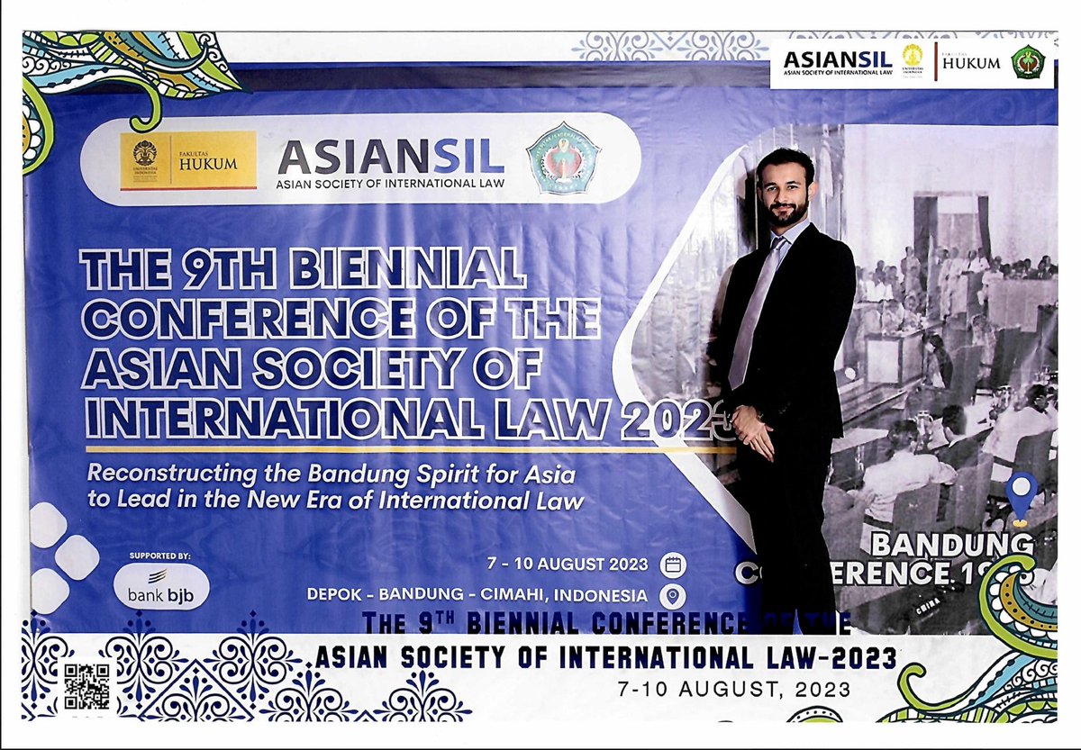 raasnabeel's tweet photo. Pleased to share that I was invited to present at the #AsianSIL Biennial Conference 2023 in Bandung, Indonesia! I presented on a panel on Human Rights, focusing on Islamic human rights and international human rights. Hope to continue to be a part of AsianSIL events in the future! https://t.co/YxItgJR890
