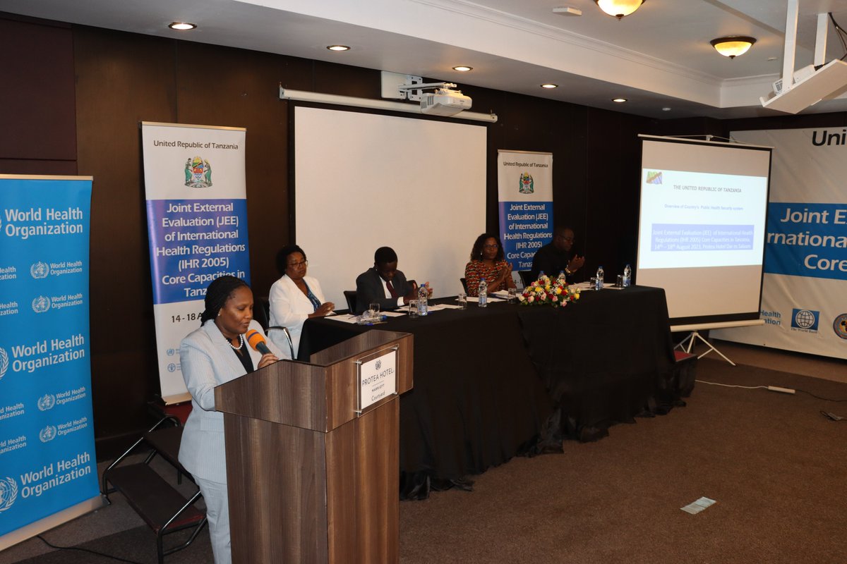 WHO_Tanzania's tweet photo. The 2nd Joint External Evaluation (JEE) of Tanzania Mainland's capacity to prevent, detect &amp; respond to emergencies is on. 

Improvements have taken place in implementing International Health Regulations (2005) to increase 🇹🇿 score from 48% in the 1st JEE in 2016.

Stay tuned. https://t.co/gdkzRAvU43